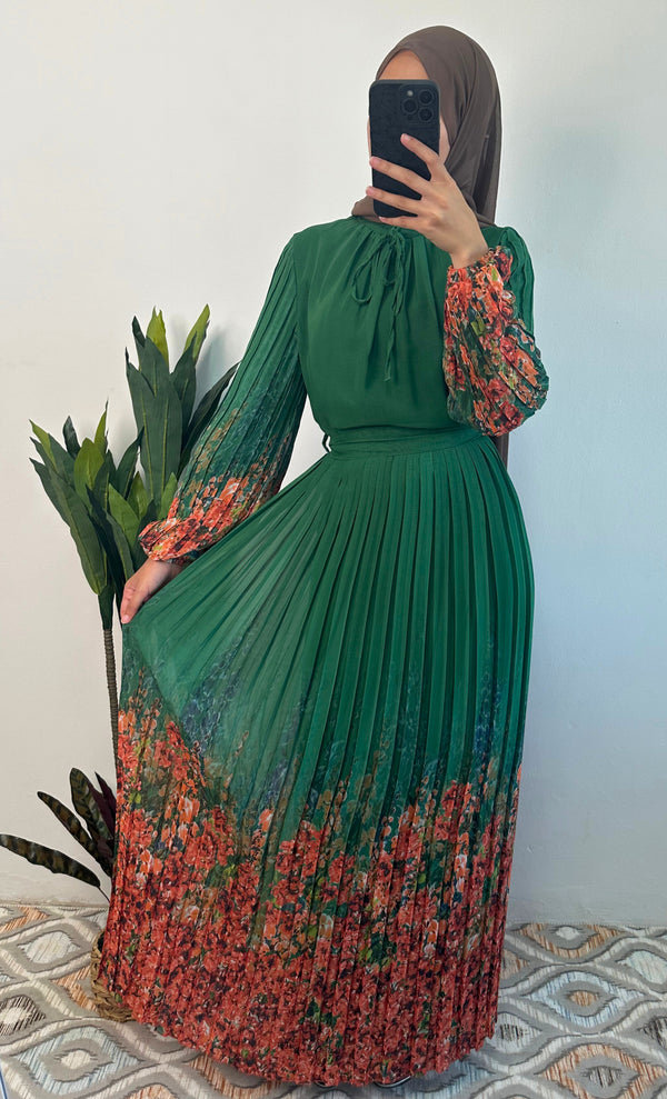 DMN Chiffon Flower Bloom Maxi Dress - amiiraa