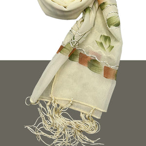 Cream Floral Scarf | Shop online - Amiiraa