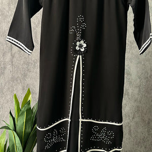 Girls Layered Black Abaya - Amiiraa