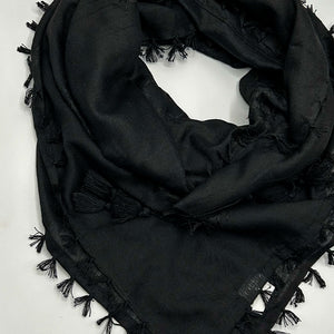 Traditional Palestine Keffiyah Scarves - Black - Amiiraa