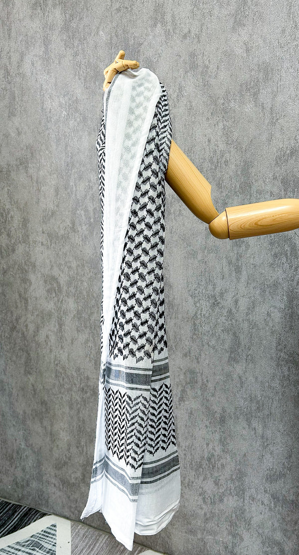 Traditional Palestine Keffiyah Scarves - Grey - Amiiraa