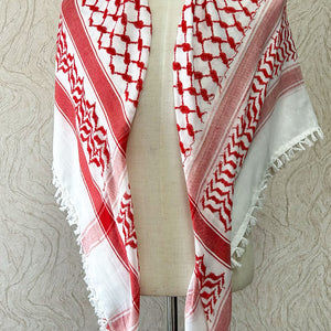 Traditional Palestine Keffiyah Scarves - Red - Amiiraa