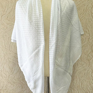 Traditional Palestine Keffiyah Scarves - White - Amiiraa