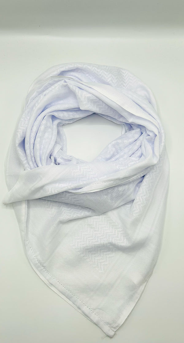 Traditional Palestine Keffiyah Scarves - White - Amiiraa