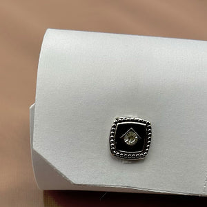 Square Black Stud, Stainless Steel Cufflinks - Amiiraa