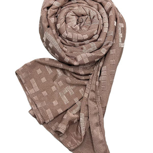 Stretch Long Scarf with “F” pattern - amiiraa - Amiiraa