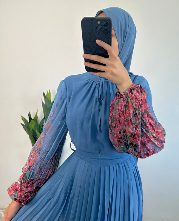 DMN Chiffon Flower Bloom Maxi Dress - amiiraa