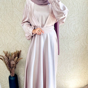 DMN Satin Pleat Top Dress - amiiraa