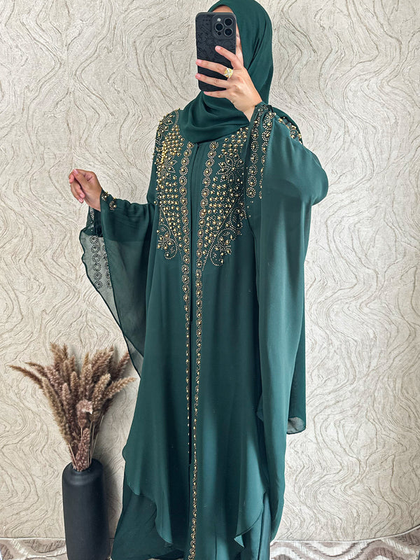 Chiffon Pearl Abaya - amiiraa
