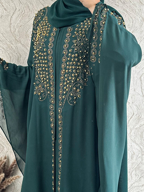 Chiffon Pearl Abaya - amiiraa