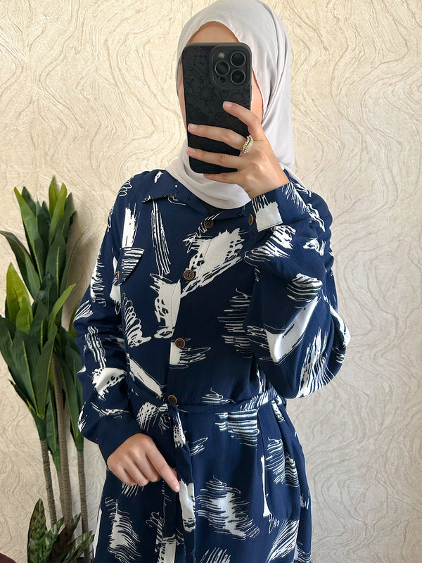 Line Casual Shirt Dress - Amiiraa