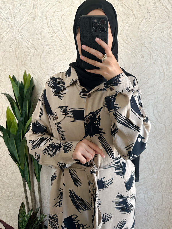 Line Casual Shirt Dress - Amiiraa