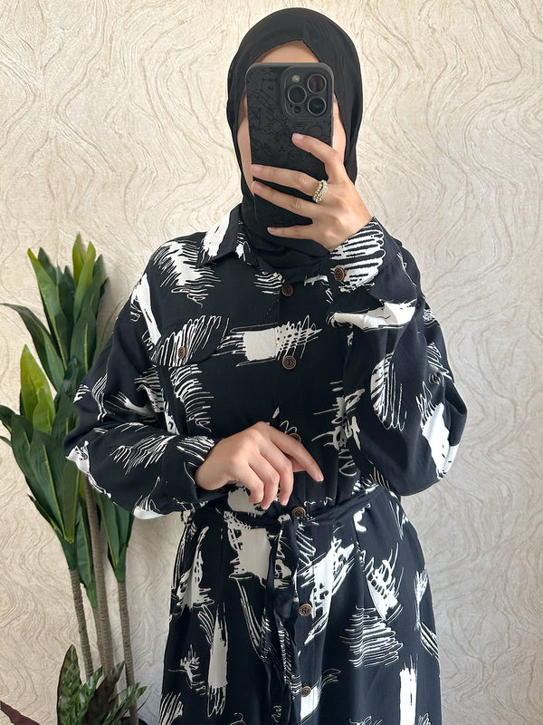Line Casual Shirt Dress - Amiiraa
