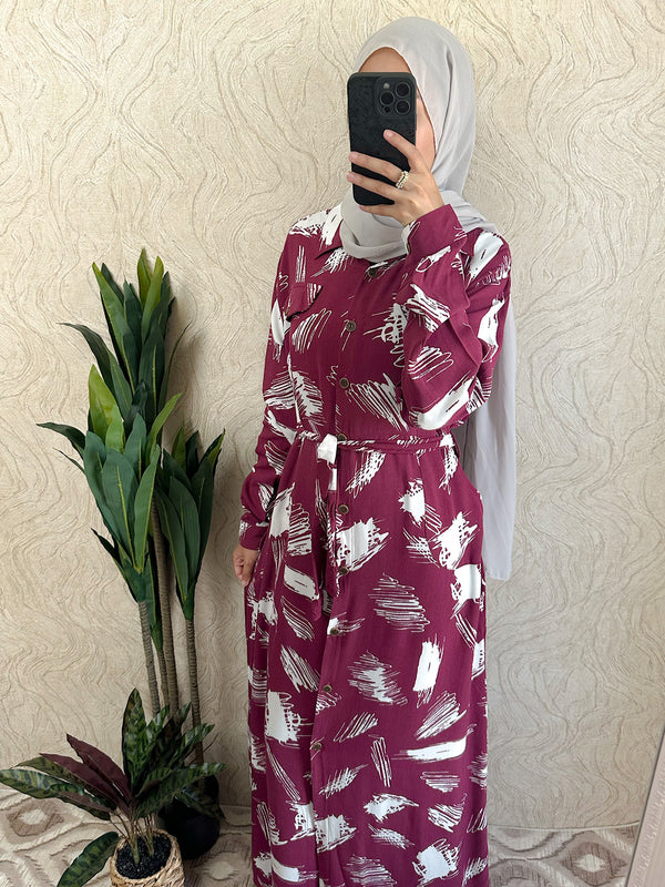 Line Casual Shirt Dress - Amiiraa
