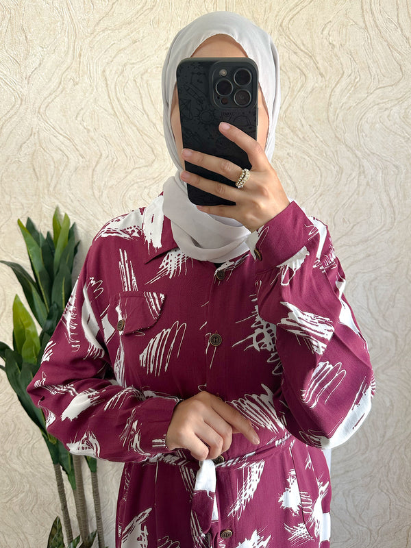 Line Casual Shirt Dress - Amiiraa