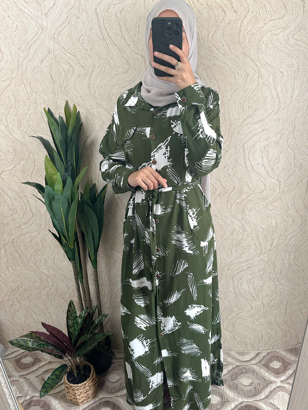 Line Casual Shirt Dress - Amiiraa