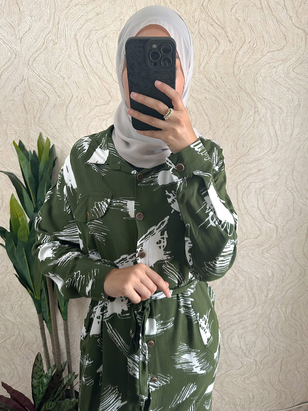 Line Casual Shirt Dress - Amiiraa