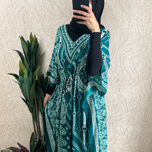 Mixed Pattern Kaftan - Free Size - Amiiraa