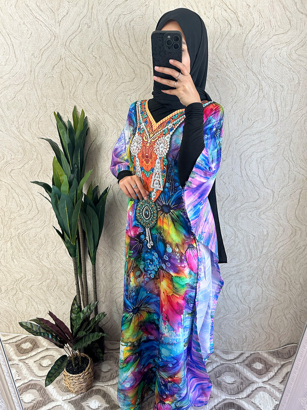 Multi color design Kaftan | Free size - Amiiraa