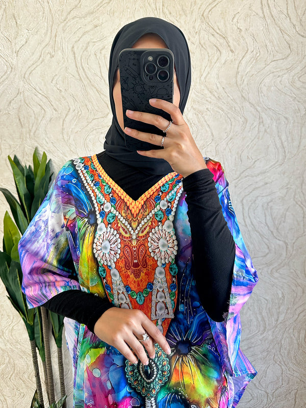 Multi color design Kaftan | Free size - Amiiraa