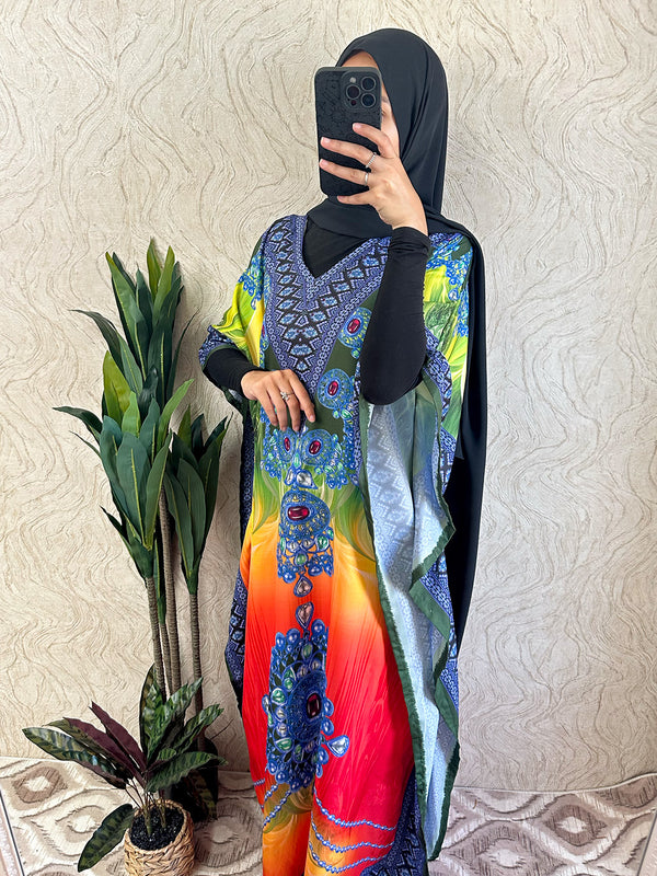 Multi color design Kaftan | Free size - Amiiraa