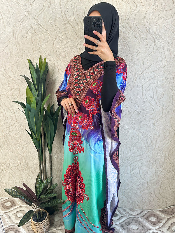 Multi color design Kaftan | Free size - Amiiraa